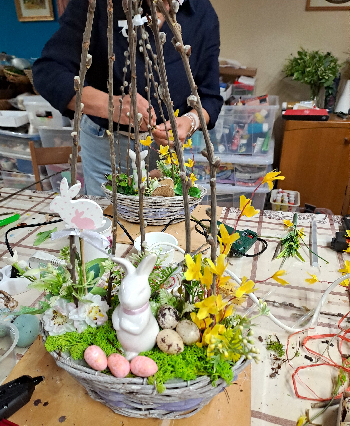 Veľkonočné aranžmány v košíku